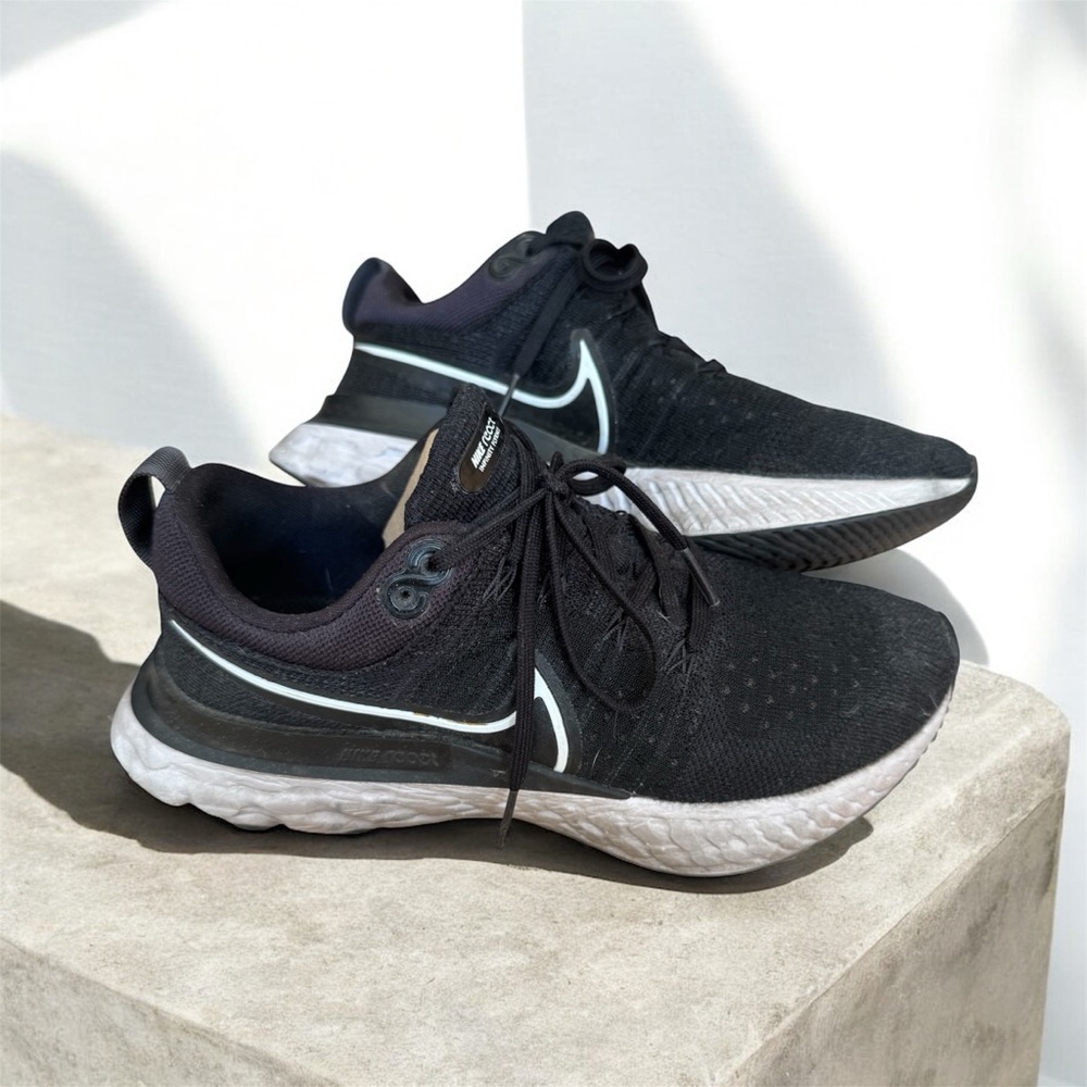 Nike React Infinity Flyknit 2 black and white trainers
